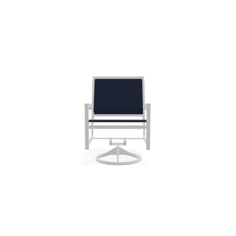 Bazza Outdoor Dining Chair, Snow, Navy 13D Sunbrella®