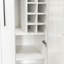 Armoire de rangement Farmhouse avec portes en verre et tablette coulissante-130483115