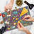 Ambesonne Groovy Cutting Board Large Size Funky 60s Fun Retro Multicolor