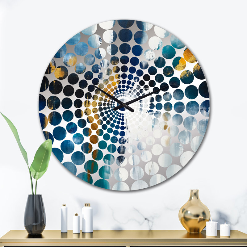 Kenysha - Horloge murale peinture abstraite, Grand