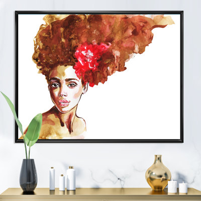 Portrait of Young African American Woman II - Photographie à cadre flottant sur toile