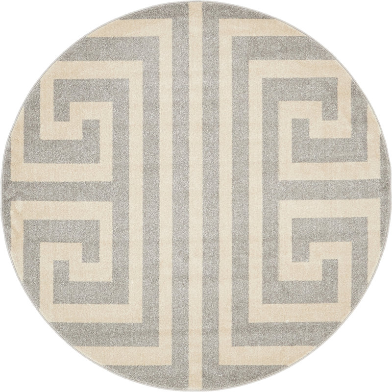 Geometric Indoor Rug, Round 6'1"
