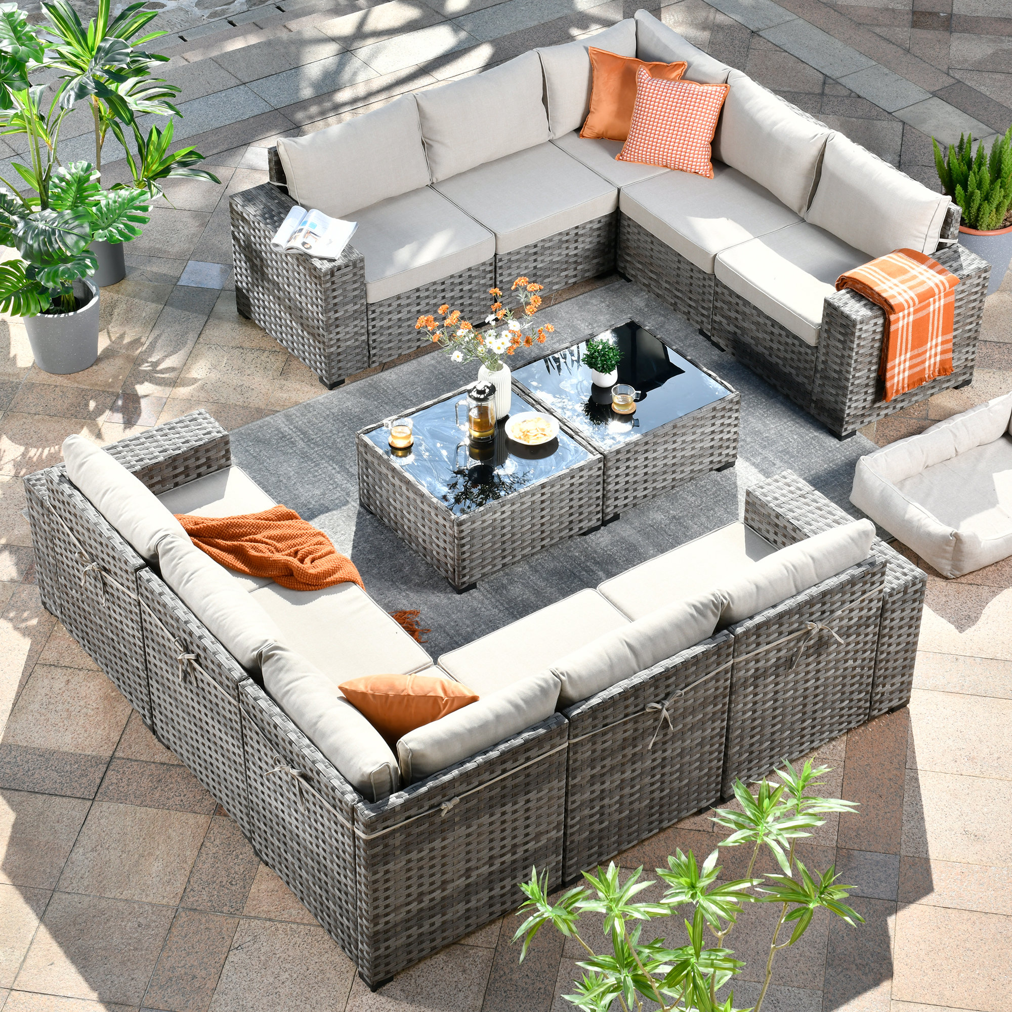 Latitude Run® Evanna 12 Piece Sectional Seating Group with Cushions & Reviews | Wayfair