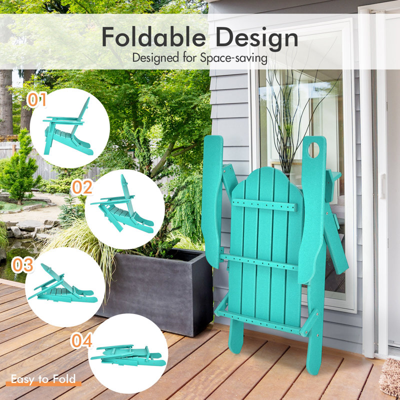 Outdoor Adirondack Chair, Turquoise