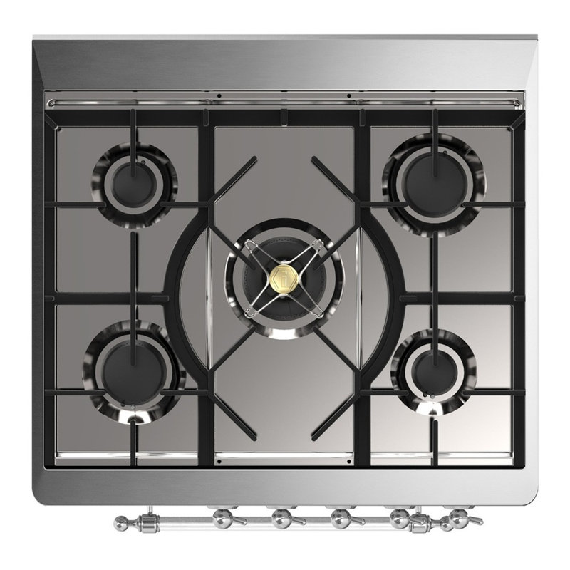 Majestic III Series 30 Inch Dual Fuel Range with 5 Sealed Burners in Emerald Green (Natural Gas, Burnished Trim), Chrome