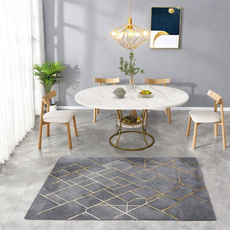 Ensembles de table de salle à manger extensible avec marbre et bois pour les cuisines modernes