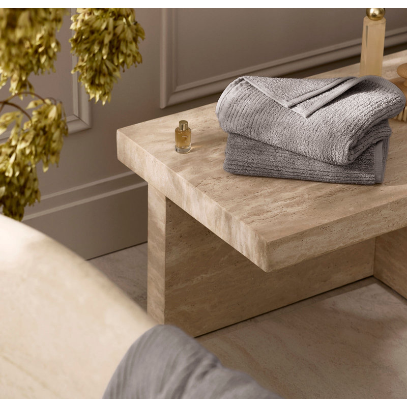 Turkish Ribbed Washcloth Set, Stone
