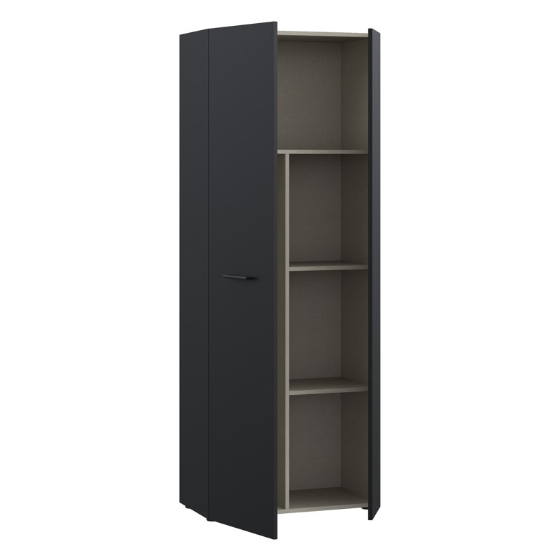 Shilu 2 Door Manufactured Wood Wardrobe, Black