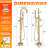 2 Handle Floor Mounted Freestanding Tub Filler with Brass Two-Function Handshower and Diverter-107665814