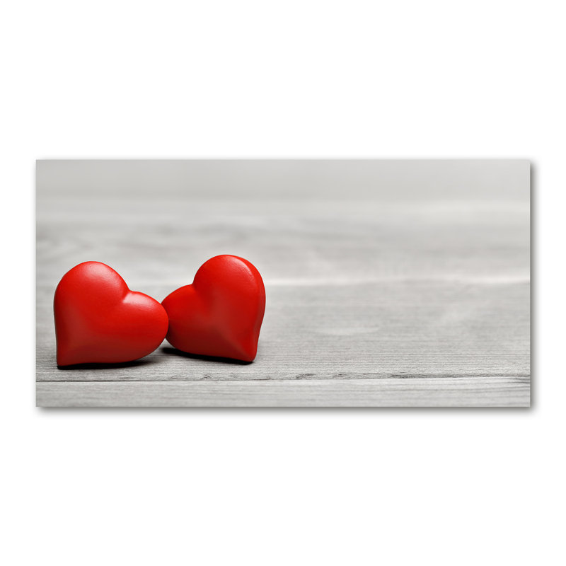 Hearts On The Wood - Wrapped Canvas Print