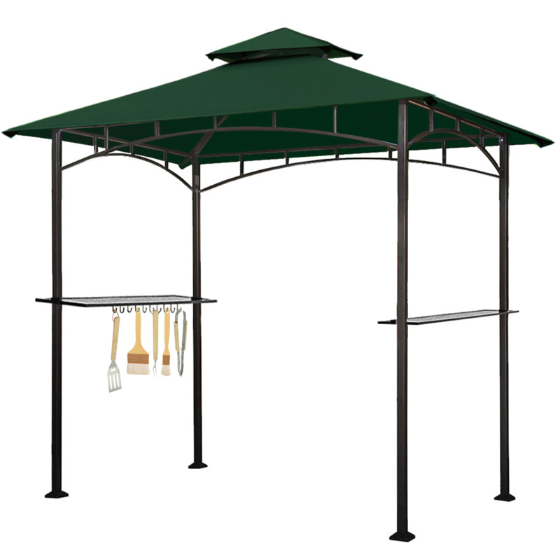 Mugen 8 Ft. W x 5 Ft. D Steel Grill, Dark Green