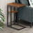 Naarden Rustic C Shaped Table Foldable End Table Industrial Side Sofa Tables Living Room