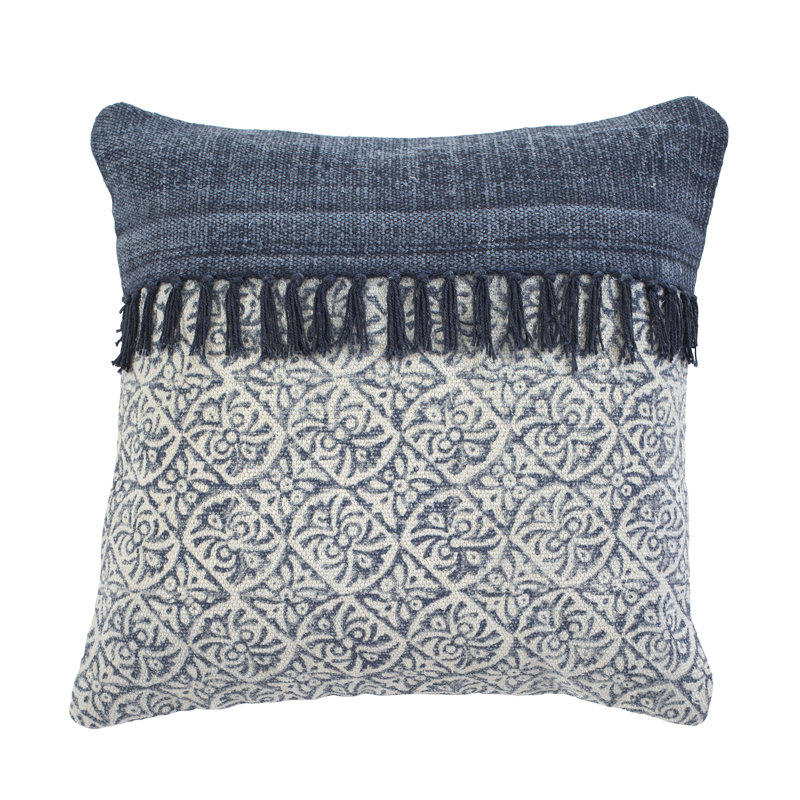 Tassels Cotton Throw Pillow, Down