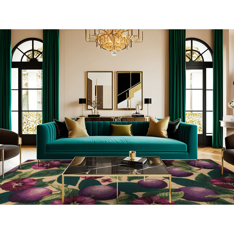  Tapis lavable hawaïen Fruit de la passion, Rectangle 6 pi x 9 pi