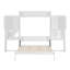 Grand lit escamotable avec bureau et coiffeuse, unité de lit murale blanche peu encombrante avec armoires de rangement