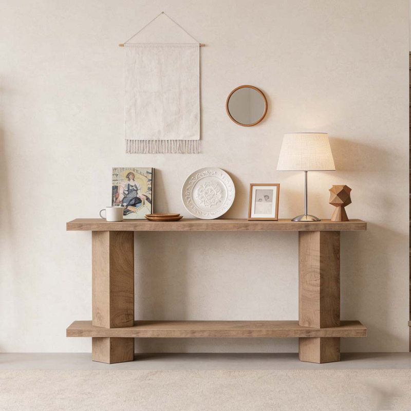 Table de chevet à 2 niveaux, canapé, console