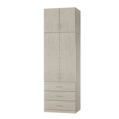 Armoire 100% lin 2 portes avec 3 tiroirs H 100,8 po x l 31,5 po
