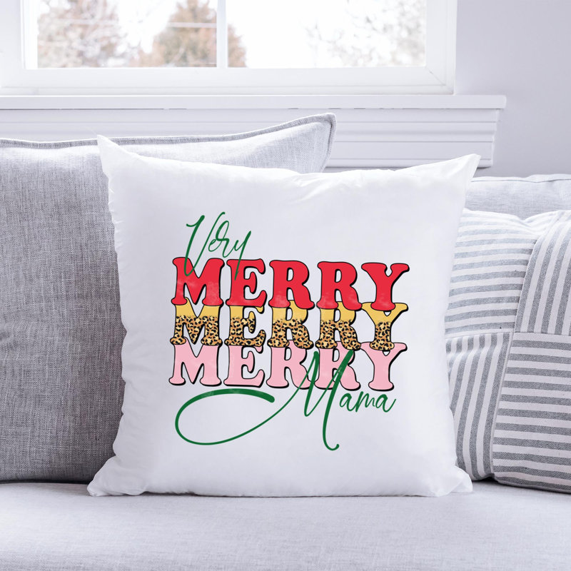 Christmas7_1 Polyester/Polyester Blend Reversible Throw Pillow, 14" x 14"