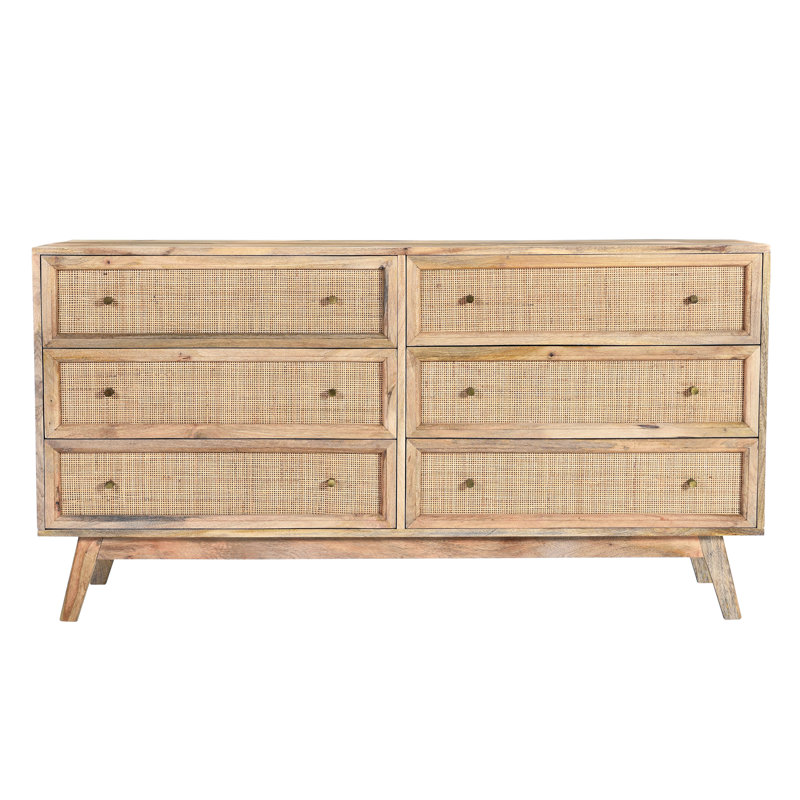 Shriya Solid Wood 147cm W 6 - Drawer Chest of Drawers