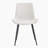 White Artificial Leather Backrest Cushion Dining Chair, Black Metal Legs, Curved Widened Cushion Design For More Comfort, Suitable For Restaurants, Kitchens, Bedrooms, Offices.(4 Chairs)-701719512
