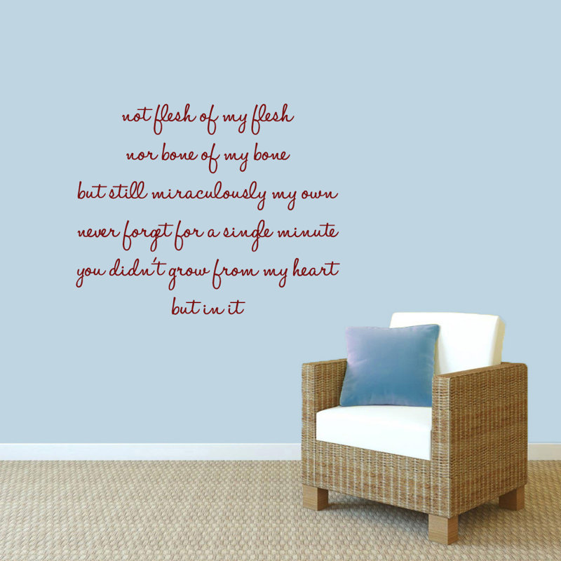 Text & Numbers Non-Wall Damaging Wall Decal, Cranberry