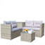 Ensemble de canapé modulaire d'extérieur en rotin avec boîte de rangement