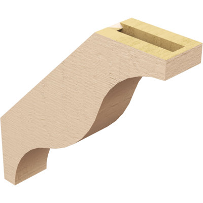 Timberthane Rough Cedar Faux Wood Funston Knee Brace, 3"W x 14"D x 14"H, Primed Tan