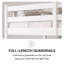 Lit simple superposé au dessus d'un lit double avec lit gigogne et rangement, aucun sommier requis, blanc-706958134