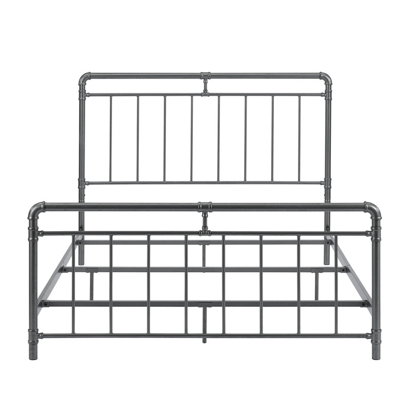 Brookhn Low Profile Open-Frame Metal Standard Bed with Headboard & Footboard, Queen