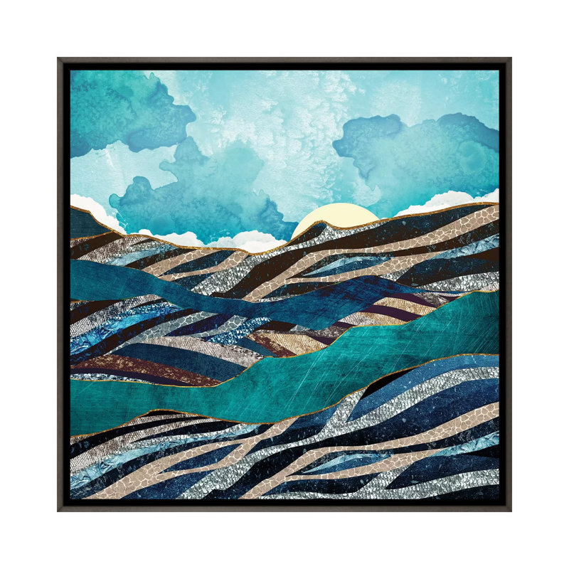 New Day - impression d'art graphique, 26" H x 26" W x 1.5" D, Dark Rustic Wood Framed Canvas, Aucun mat