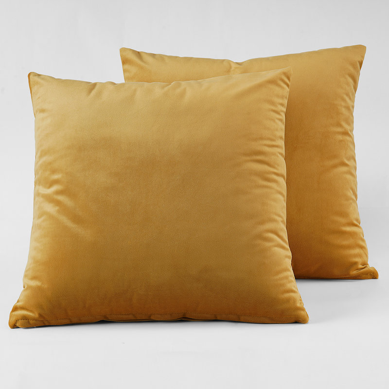 Heritage Plush Velvet Throw Pillow Covers - Decorative Pillow Covers, Aztec Gold