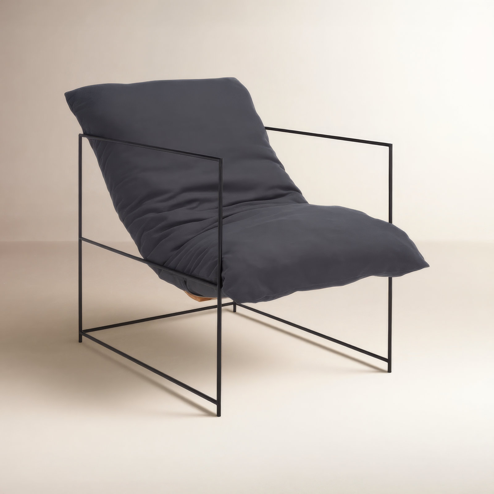 Giulietto Upholstered Armchair, Dark Gray Linen