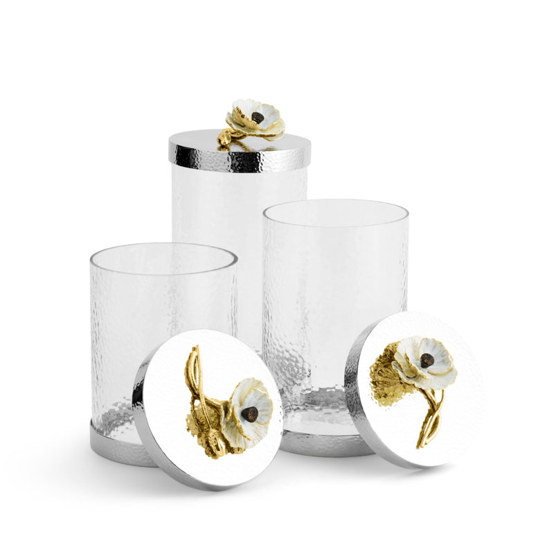 Anemone Canisters, 9.5" H x 5.25" W x 5.25" D