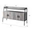 Porte-téléviseur en chêne gris et noir avec tablettes, téléviseurs de 40 à 49 po, porte de tablette contemporaine amplement spacieuse, options de rangement