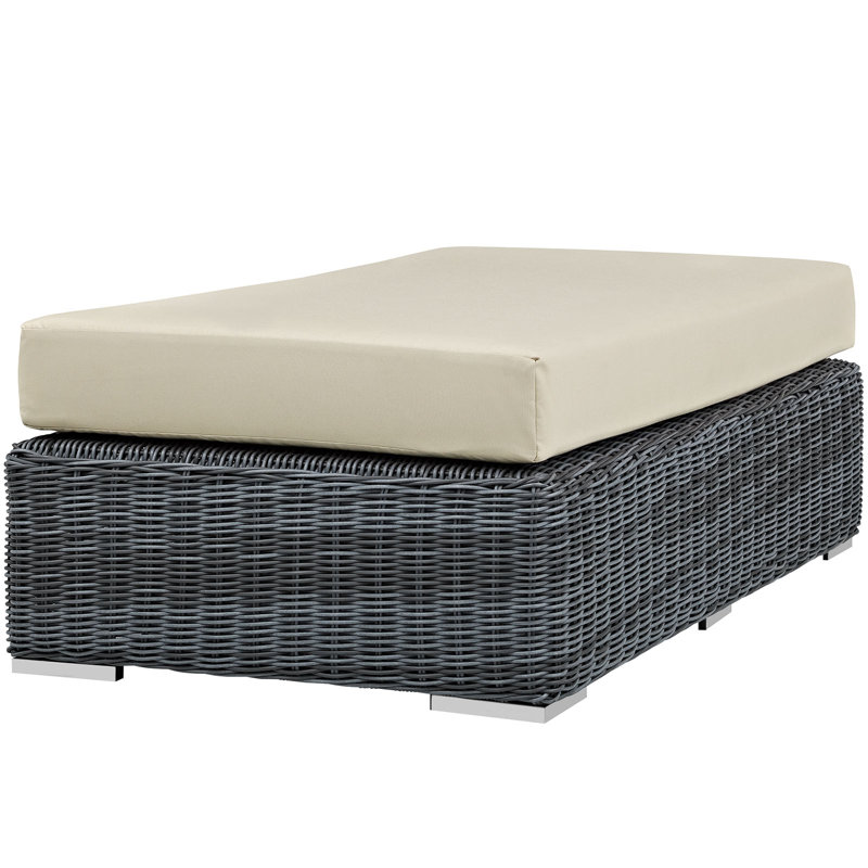 Repose-pieds d'extérieur rectangulaire Sunbrella Modway Summon, Toile Sunbrella® beige antique