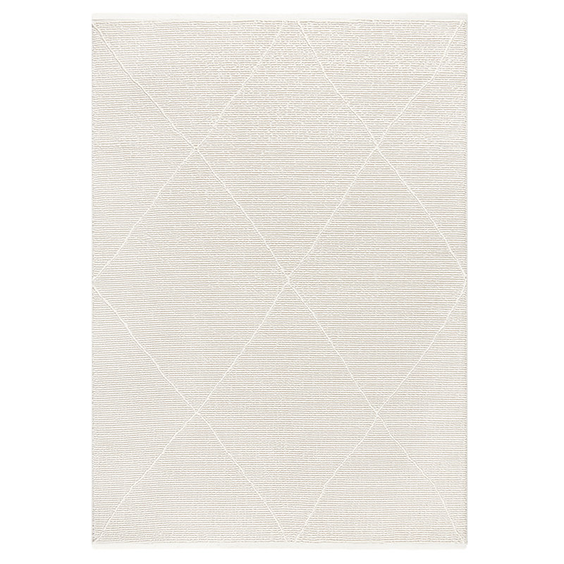 TOWN & COUNTRY LUXE Tretta Contemporary Diamonds Runner Area Rug with Plush High-Low Texture, Ivory, Rectangle 5'2" x 7'2"