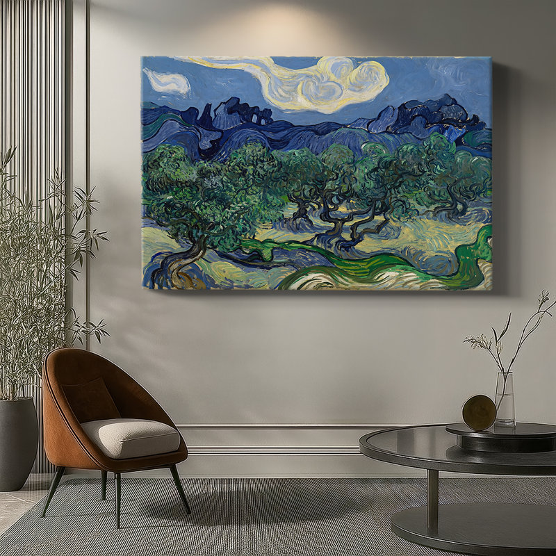 Olive avec les Alpilles en arrière-plan - Vincent van Gogh - Toile tendue avec châssis - 1889, 32 x 48