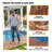 10 Pcs Brown Acacia Wood Interlocking Deck Tiles Striped Pattern