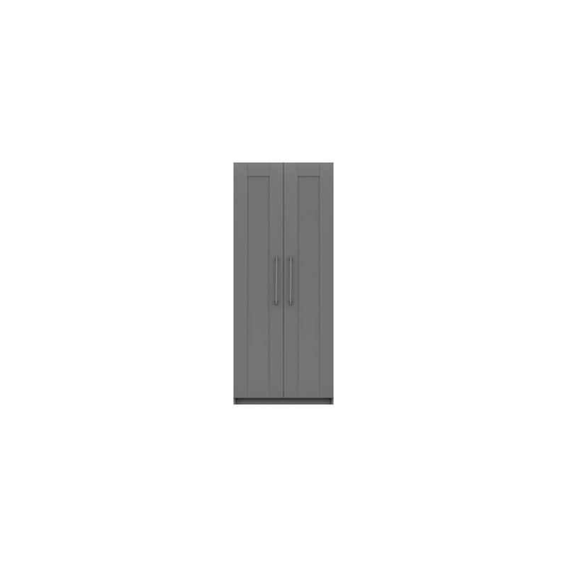 Niemeyer 2 Door Manufactured Wood Wardrobe, Dark Grey