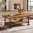 Solid Wood Live Edge Coffee Table, 47" Rectangular Accent Center Table