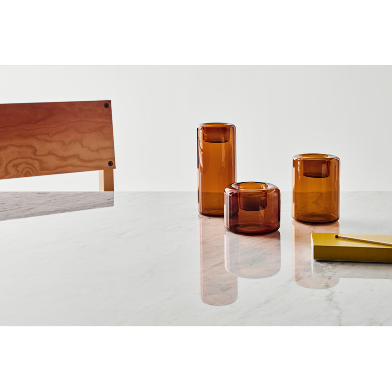 Happy Votive Candle Holder, Amber