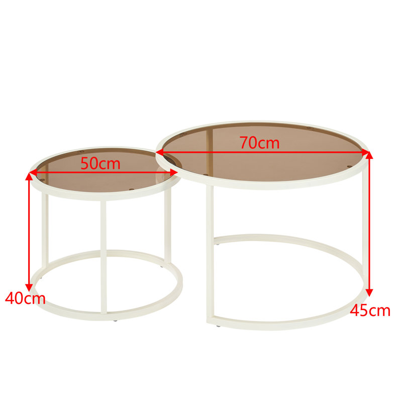 Creary Frame Coffee Table, White, Tan