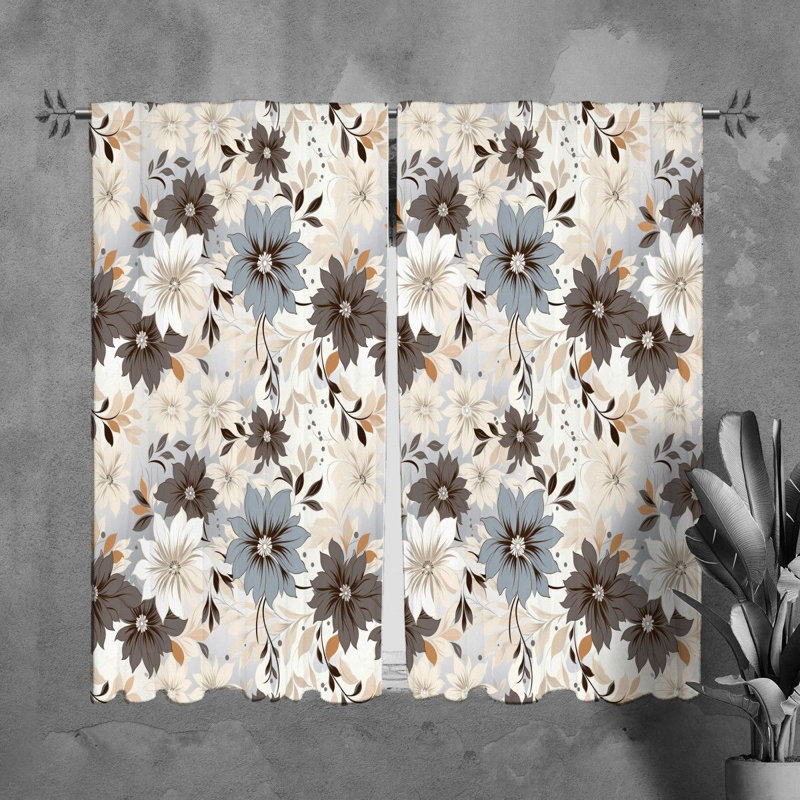Rideaux à motif floral - 6132, L 40 po x L 82 po