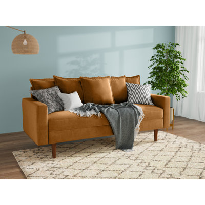 Stelly 70'' Velevt Square Arm Sofa