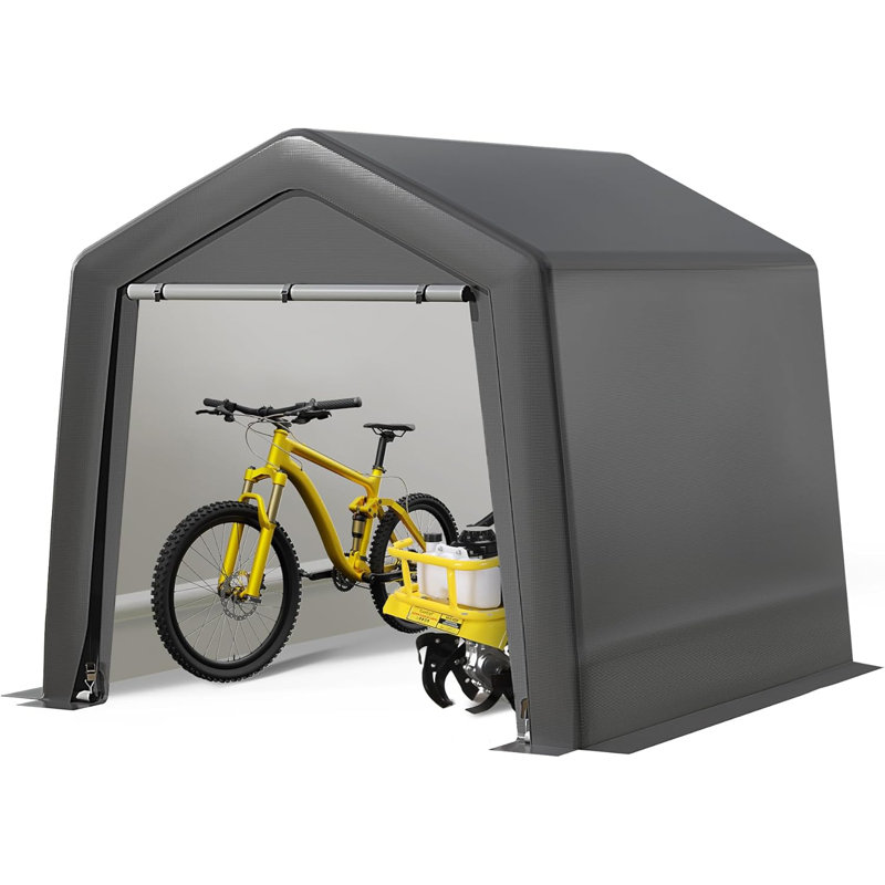 Outdoor Portable Metal Storage Shed, 234.7cm H x 243.8cm W x 243.8cm D
