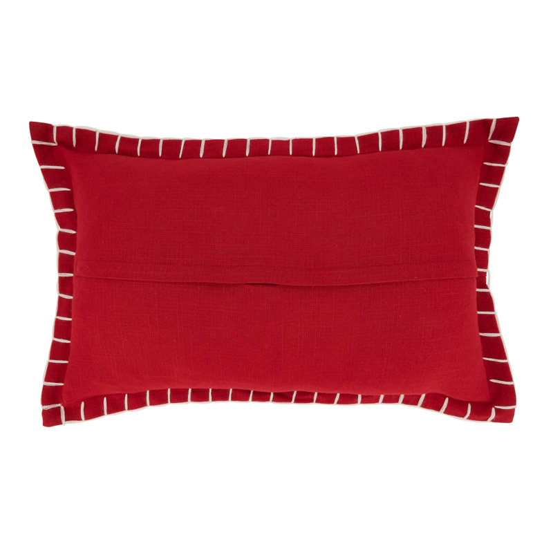Persephone Collection Cotton Throw Pillow, Down Blend, Red