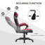 Fauteuil de jeu d'ordinateur à 5 points vibrants HOMcom