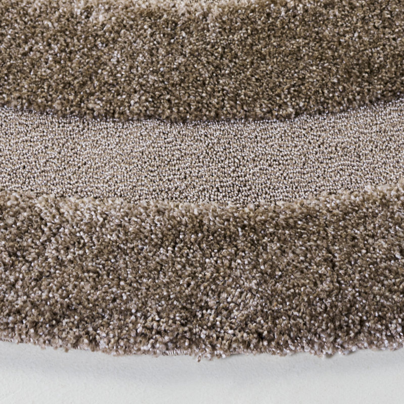 Tapis à poil long de couleur unie Florida Drennen, Rond 5 pi