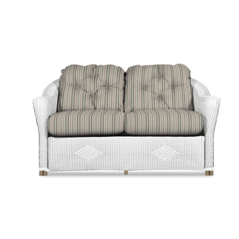 Reflections Outdoor 2 - Seat Loveseat, White, Rollo Linen