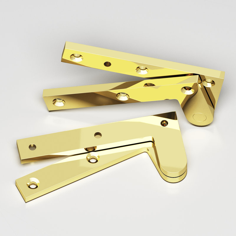 Fixed Pin Pivot Hinge, 1.88" H x 4.38" W, Polished Brass